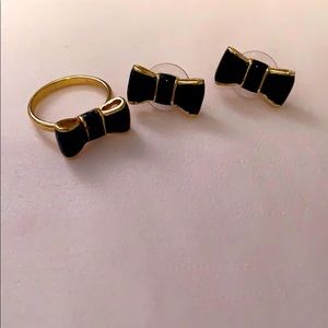 Kate Spade bow earrings and ring